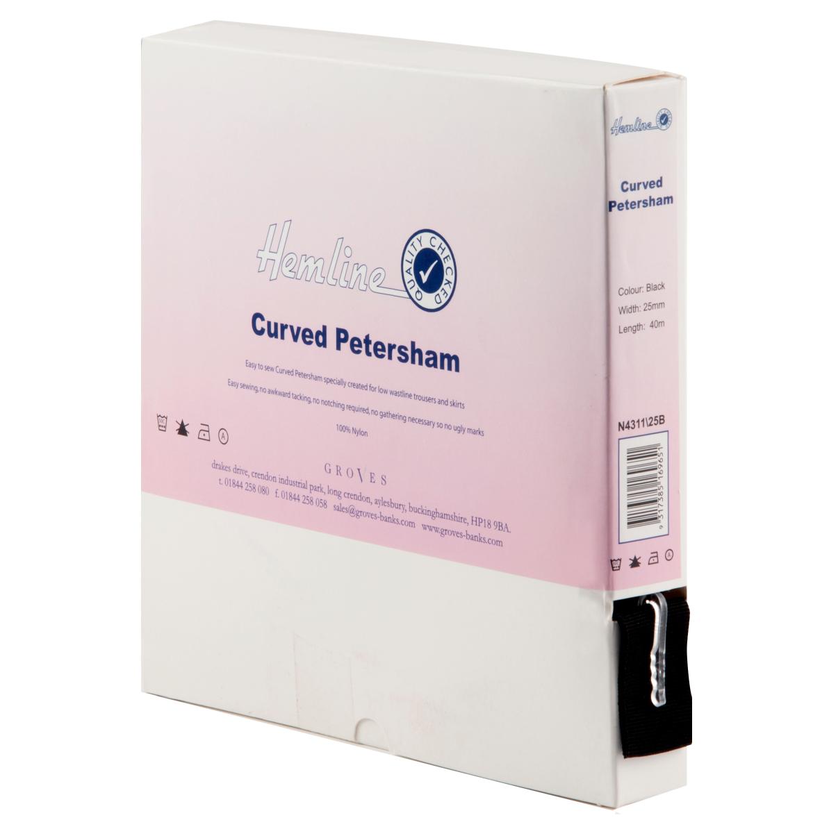 Petersham: Curved: 40m x 25mm: Black