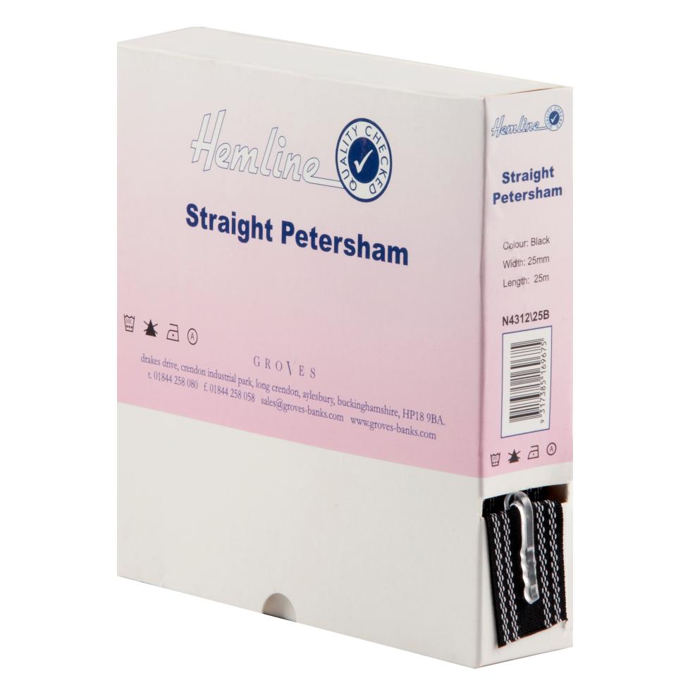 Petersham: Straight: 25m x 25mm: Black