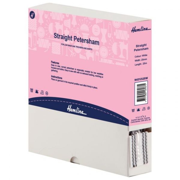 Petersham: Straight: 25m x 25mm: White