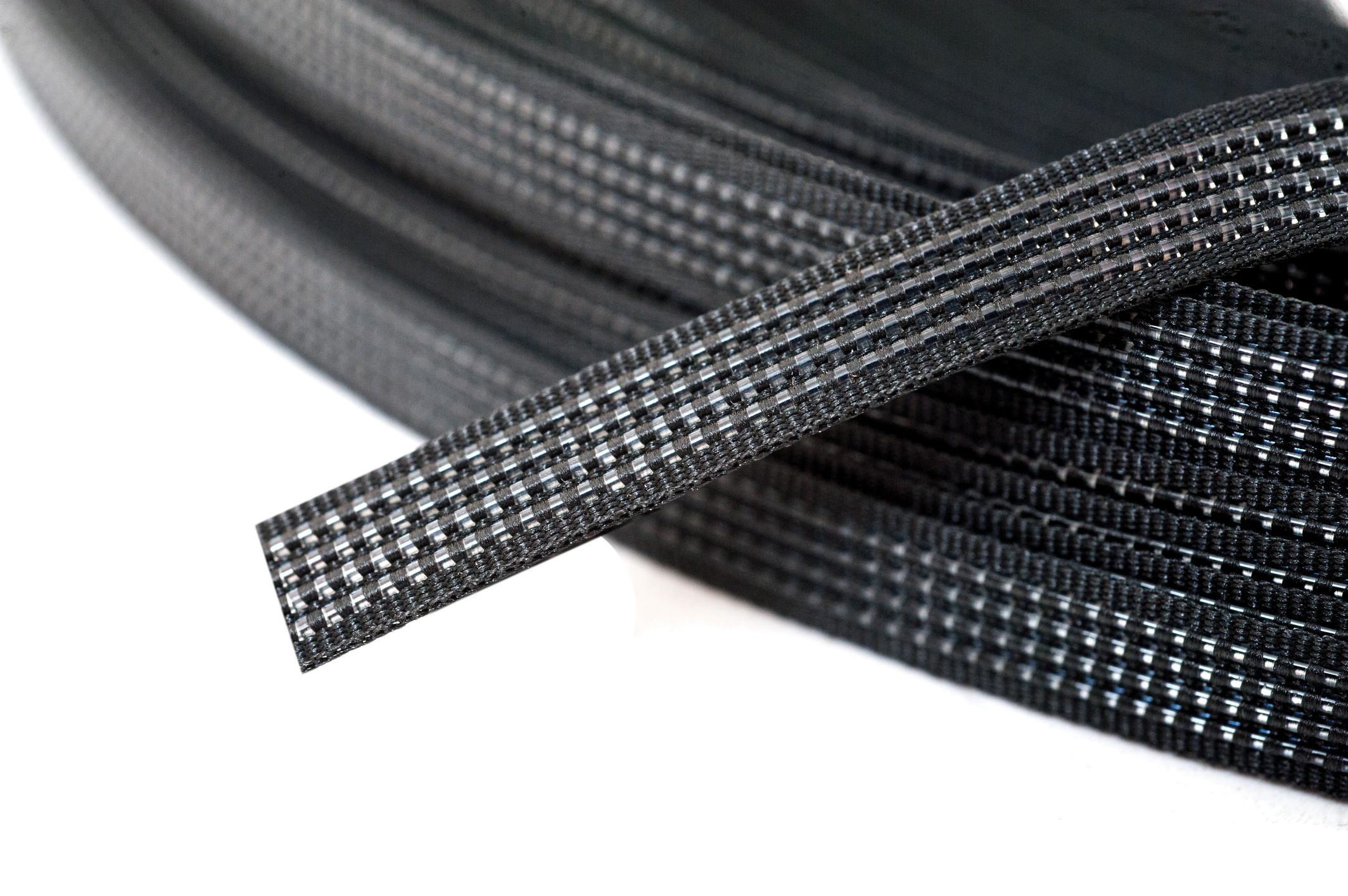 Polyester Boning: Uncovered: 40m x 8mm: Black