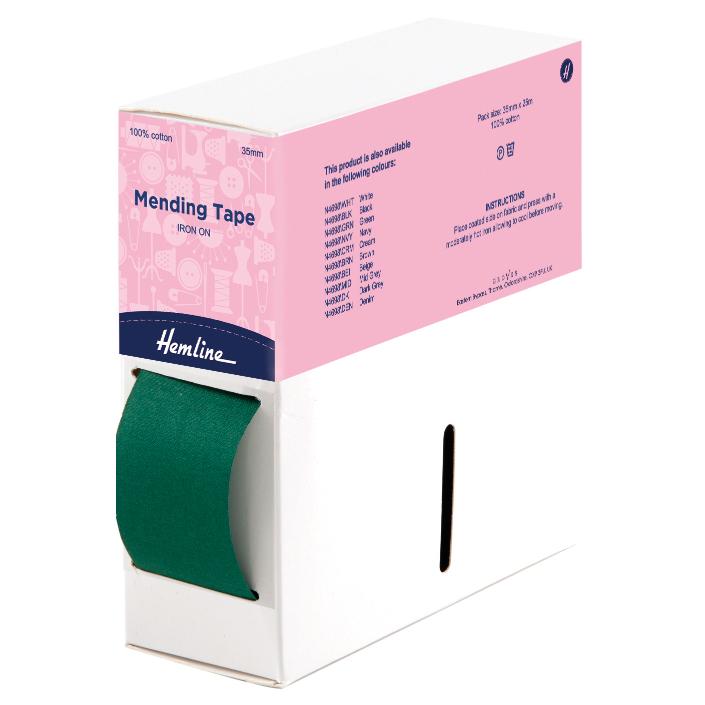 Iron-On Mending Tape: 25m x 35mm: Green