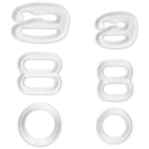 Bra accessories plastic 18 mm transparent assortment