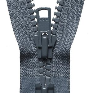 Vislon Heavy Two-Way Open End Zip: 61cm: Dark Grey