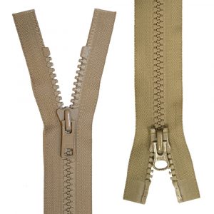 Vislon Heavy Two-Way Open End Zip: 61cm: Brown