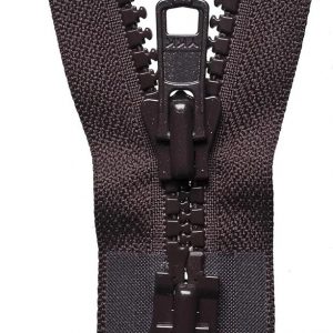 Vislon Heavyweight Open End Zip: 71cm: Brown
