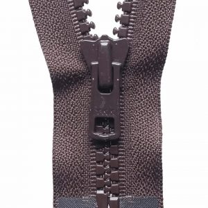 Vislon Heavyweight Open-End Zip: 46cm or 18.11in: Brown
