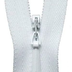 Concealed Zip: 56cm: White